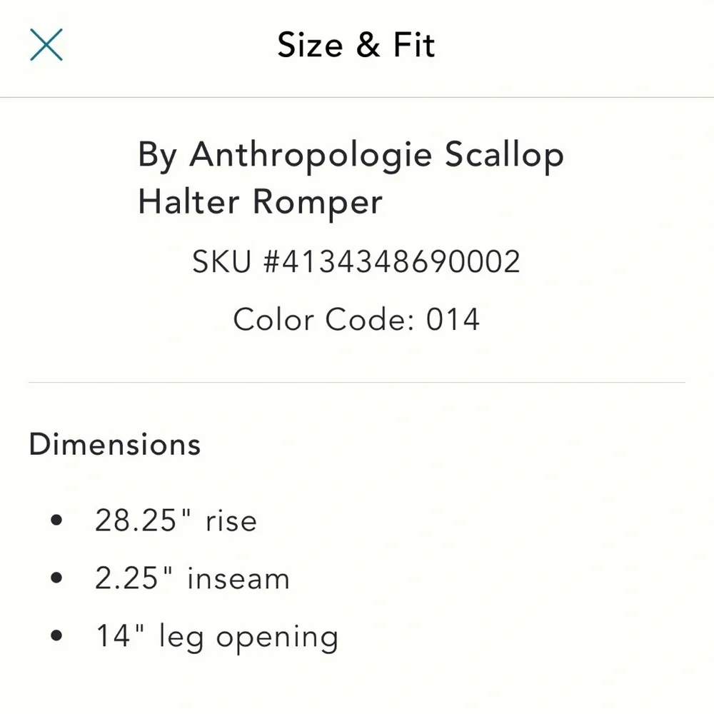 By Anthropologie Scallop Halter Romper Brand New with Tags - Picture 6 of 9
